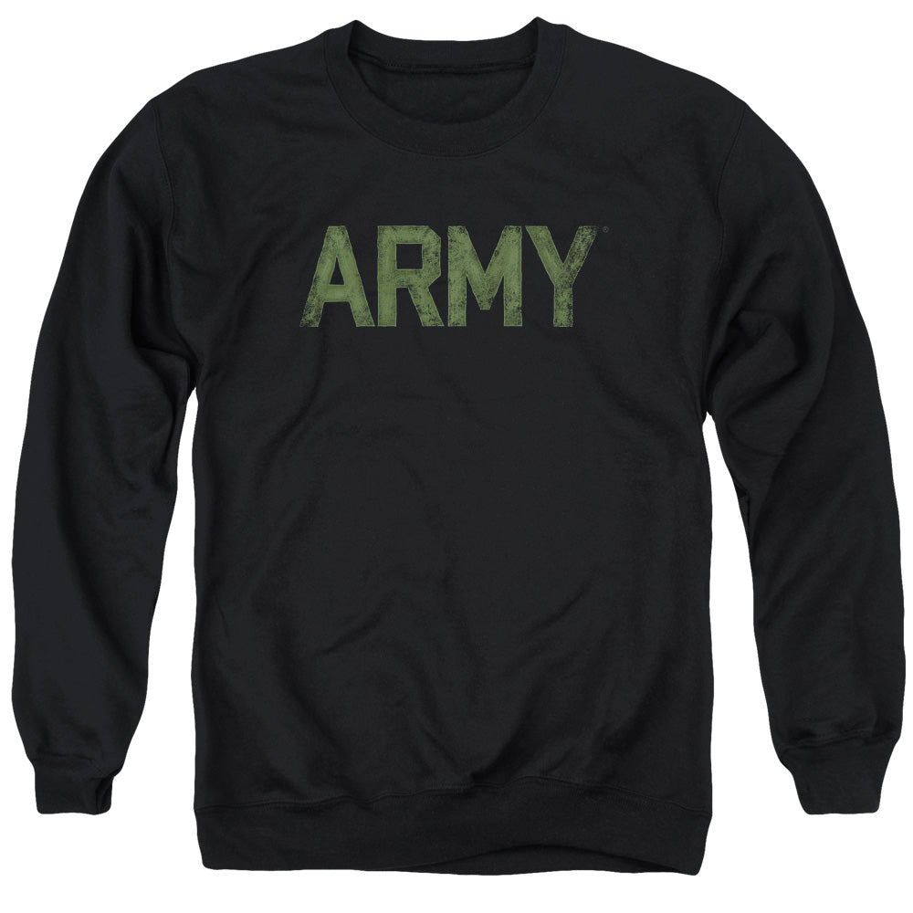AN OFFCIALLY LICENSED ARMY TYPE ADULT UNISEX CREWNECK SWEATSHIRT BLACK