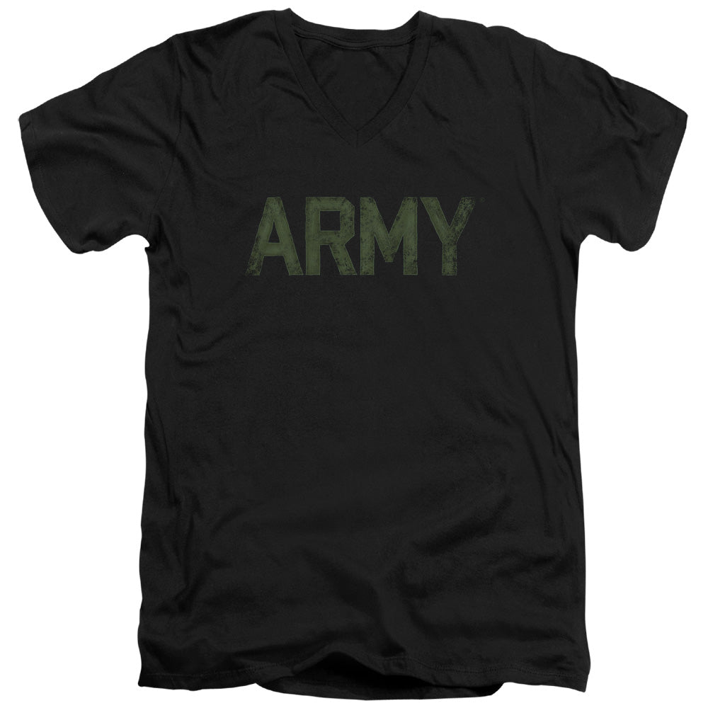 AN OFFCIALLY LICENSED ARMY TYPE MEN'S V-NECK T-SHIRT BLACK