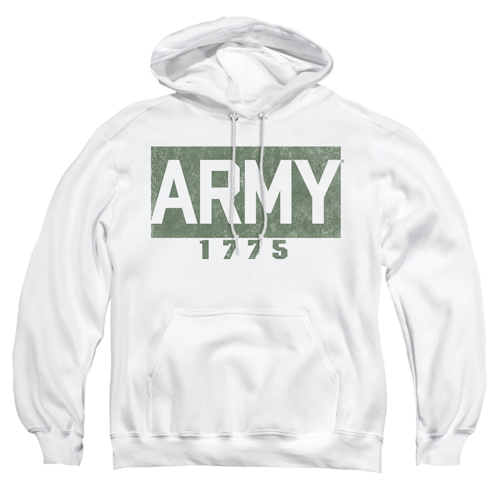 AN OFFCIALLY LICENSED ARMY BLOCK ADULT UNISEX PULLOVER HOODIE WHITE
