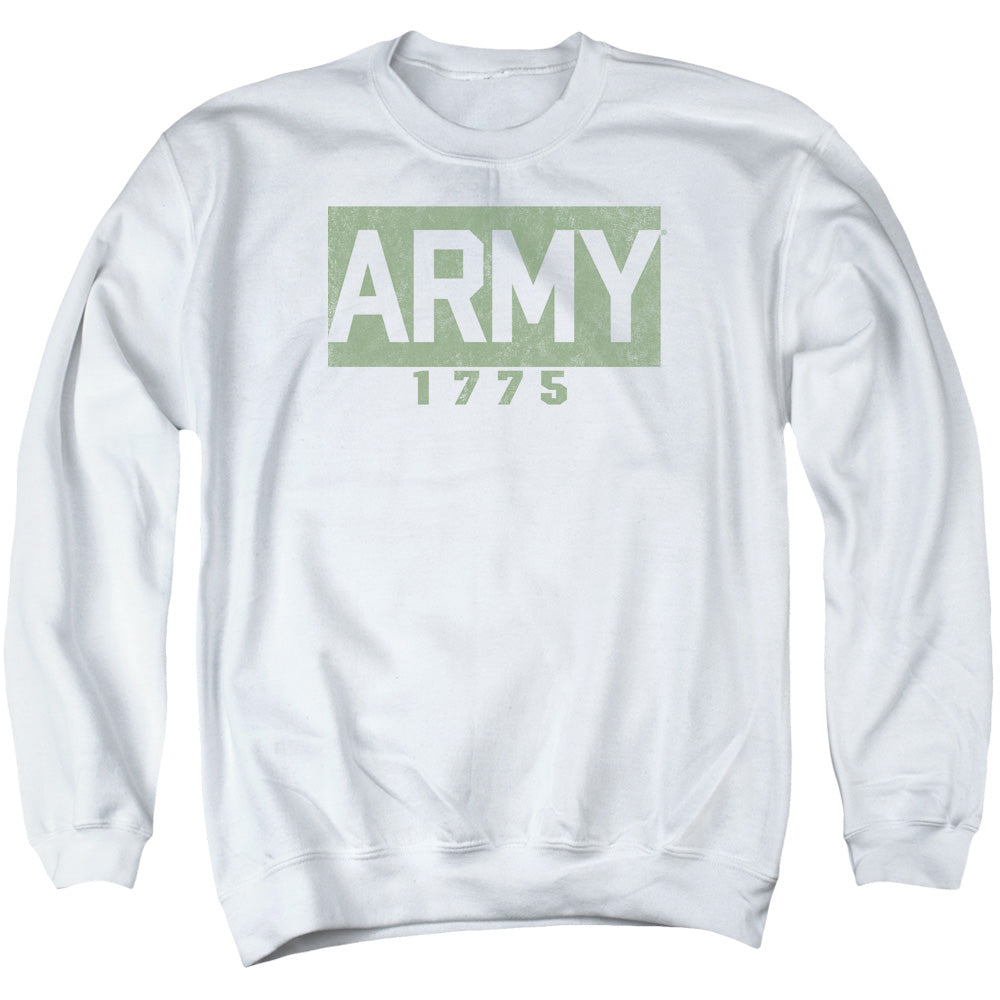 AN OFFCIALLY LICENSED ARMY BLOCK ADULT UNISEX CREWNECK SWEATSHIRT WHITE