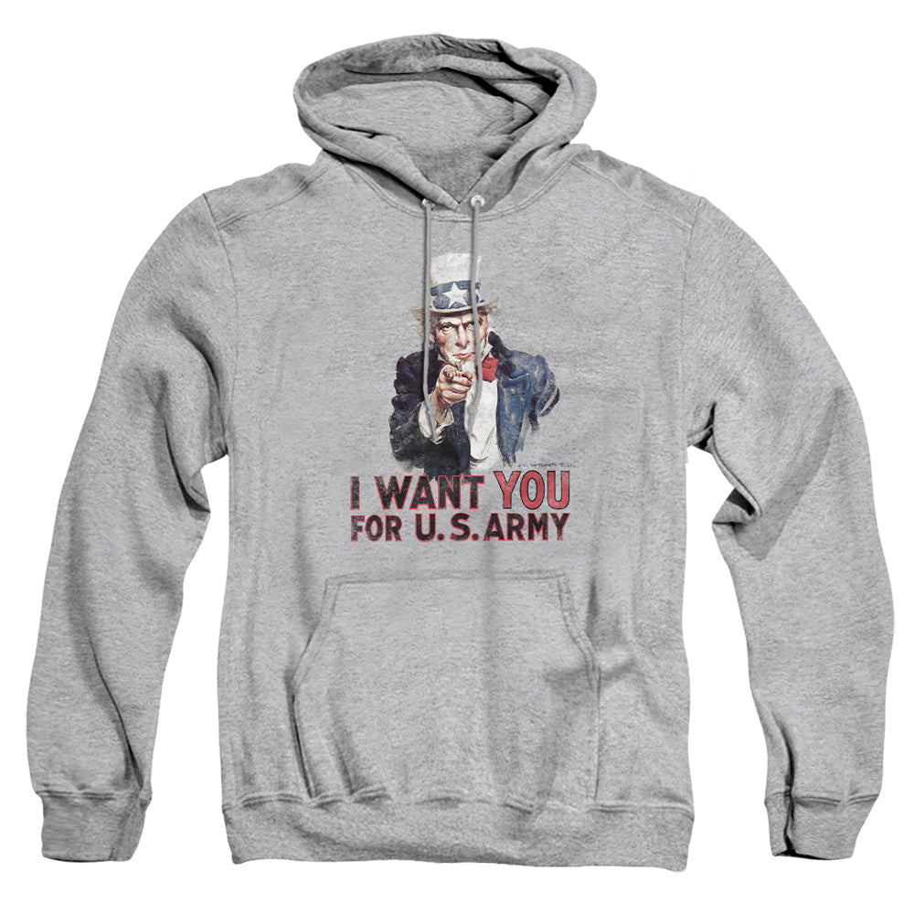 AN OFFCIALLY LICENSED ARMY I WANT YOU ADULT UNISEX PULLOVER HOODIE ATHLETIC HEATHER