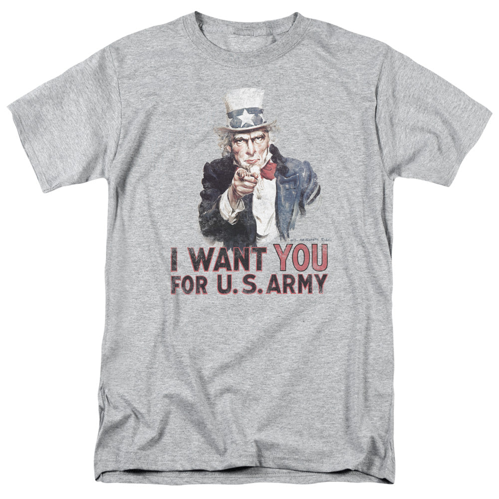 AN OFFCIALLY LICENSED ARMY I WANT YOU MEN'S REGULAR FIT T-SHIRT ATHLETIC HEATHER
