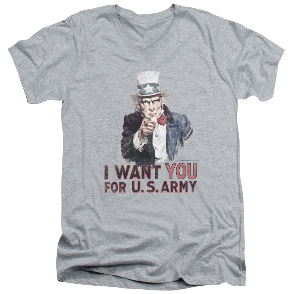 AN OFFCIALLY LICENSED ARMY I WANT YOU MEN'S V-NECK T-SHIRT ATHLETIC HEATHER