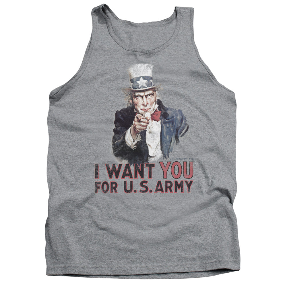 AN OFFCIALLY LICENSED ARMY I WANT YOU ADULT UNISEX TANK TOP ATHLETIC HEATHER