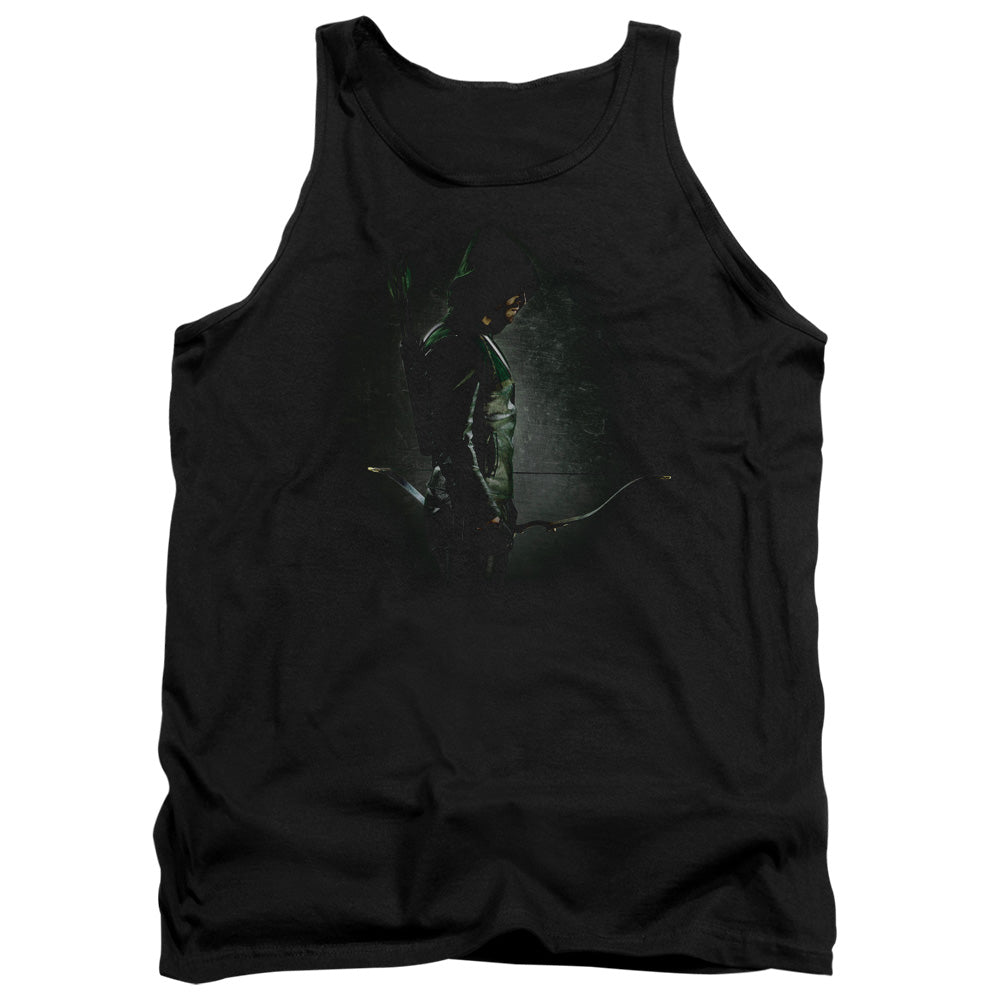 AN OFFCIALLY LICENSED ARROW IN THE SHADOWS ADULT UNISEX TANK TOP BLACK