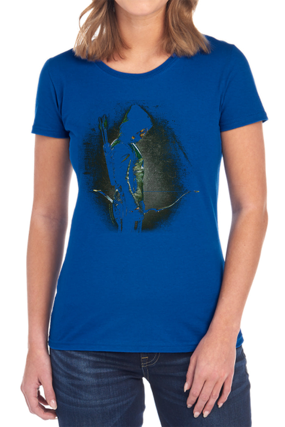AN OFFCIALLY LICENSED ARROW IN THE SHADOWS WOMEN'S REGULAR FIT T-SHIRT BLACK