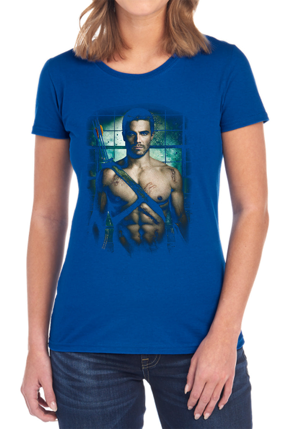 AN OFFCIALLY LICENSED ARROW SHIRTLESS WOMEN'S REGULAR FIT T-SHIRT BLACK