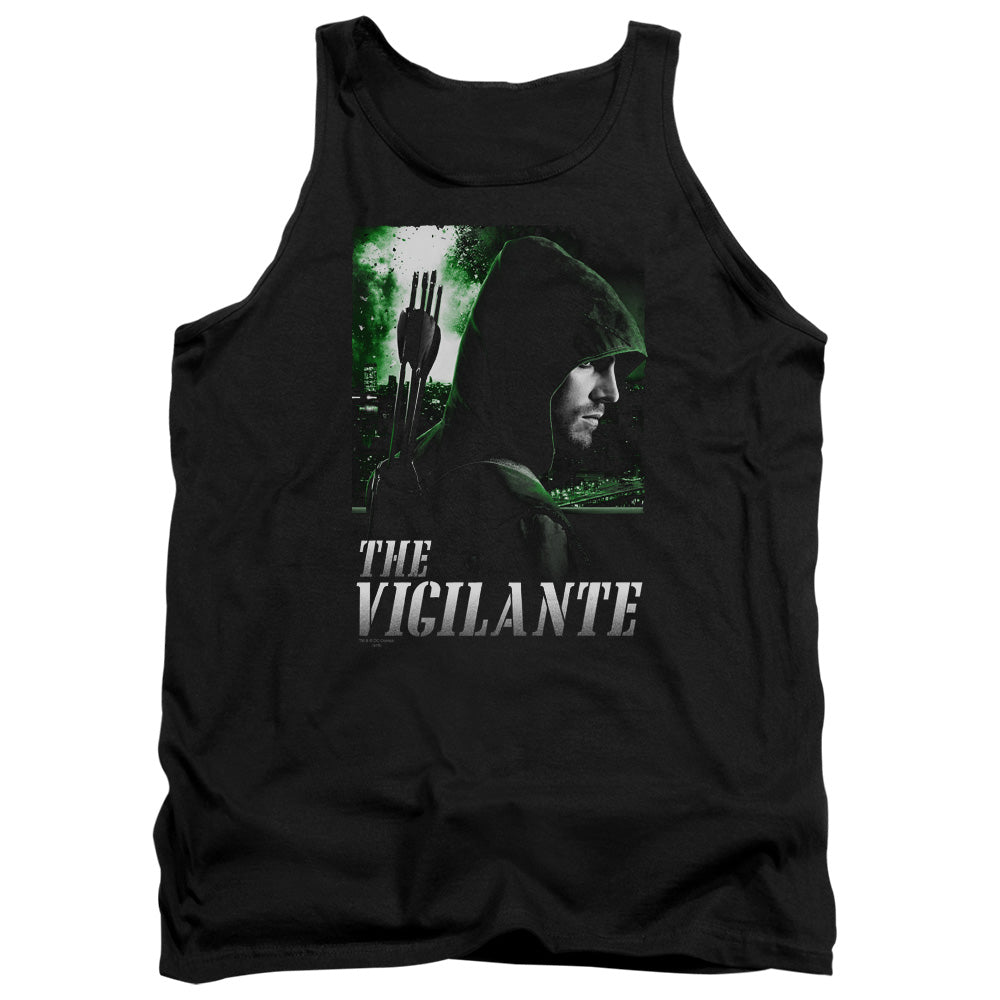 AN OFFCIALLY LICENSED ARROW STAR CITY DEFENDER ADULT UNISEX TANK TOP BLACK