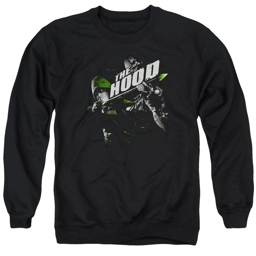 AN OFFCIALLY LICENSED ARROW TAKE AIM ADULT UNISEX CREWNECK SWEATSHIRT BLACK