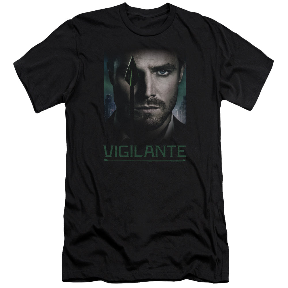 AN OFFCIALLY LICENSED ARROW GOOD EYE MEN'S PREMIUM SLIM FIT T-SHIRT BLACK
