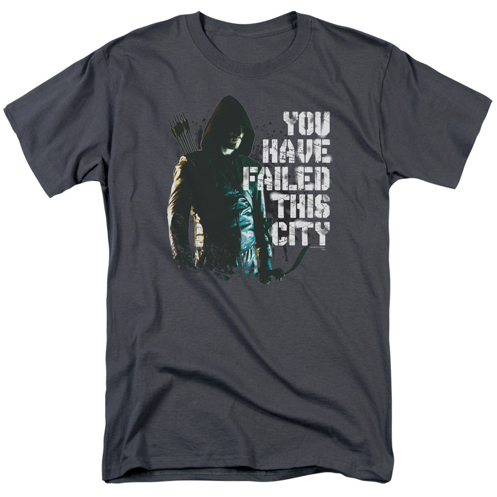 AN OFFCIALLY LICENSED ARROW YOU HAVE FAILED MEN'S REGULAR FIT T-SHIRT CHARCOAL