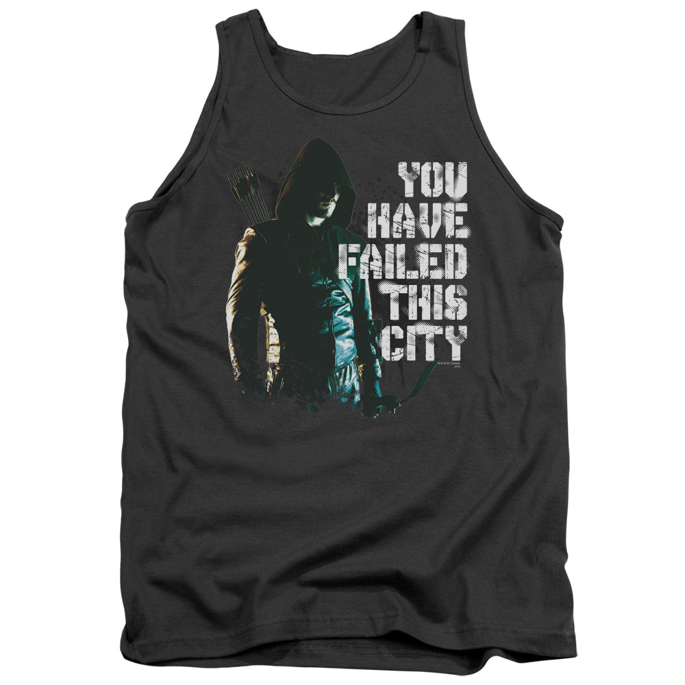 AN OFFCIALLY LICENSED ARROW YOU HAVE FAILED ADULT UNISEX TANK TOP CHARCOAL