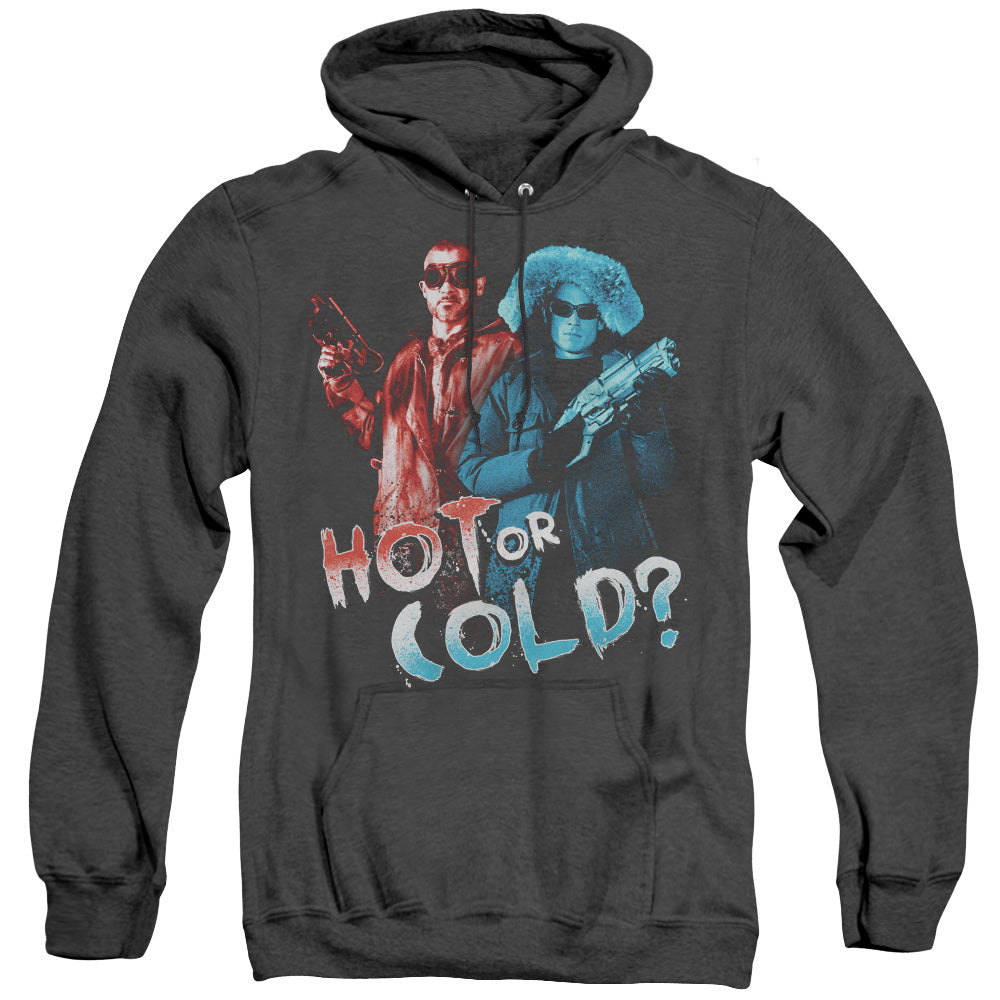 AN OFFCIALLY LICENSED ARROW HOT OR COLD ADULT UNISEX HEATHER PULLOVER HOODIE BLACK