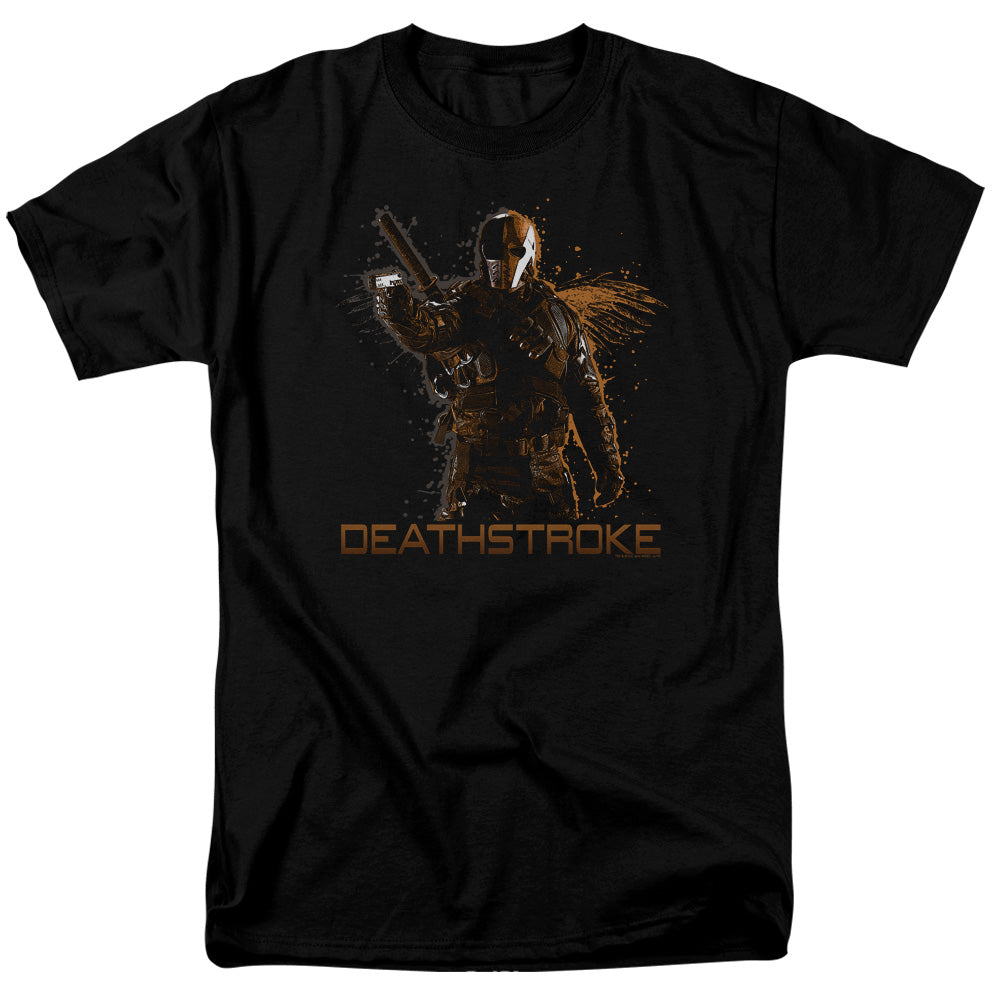 AN OFFCIALLY LICENSED ARROW DEATHSTROKE MEN'S REGULAR FIT T-SHIRT BLACK