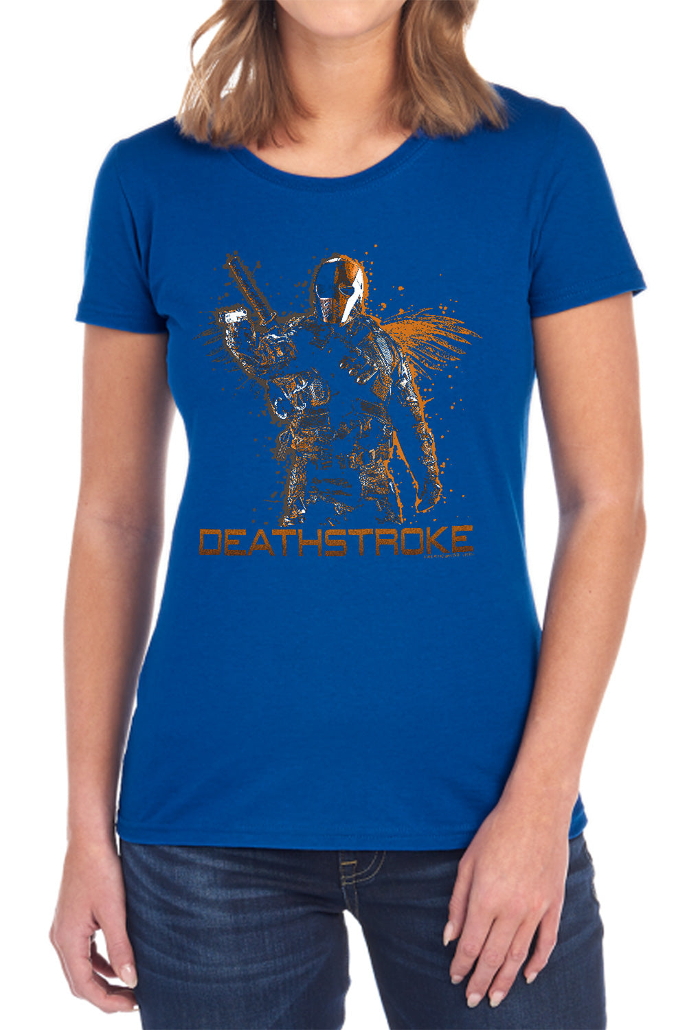 AN OFFCIALLY LICENSED ARROW DEATHSTROKE WOMEN'S REGULAR FIT T-SHIRT BLACK