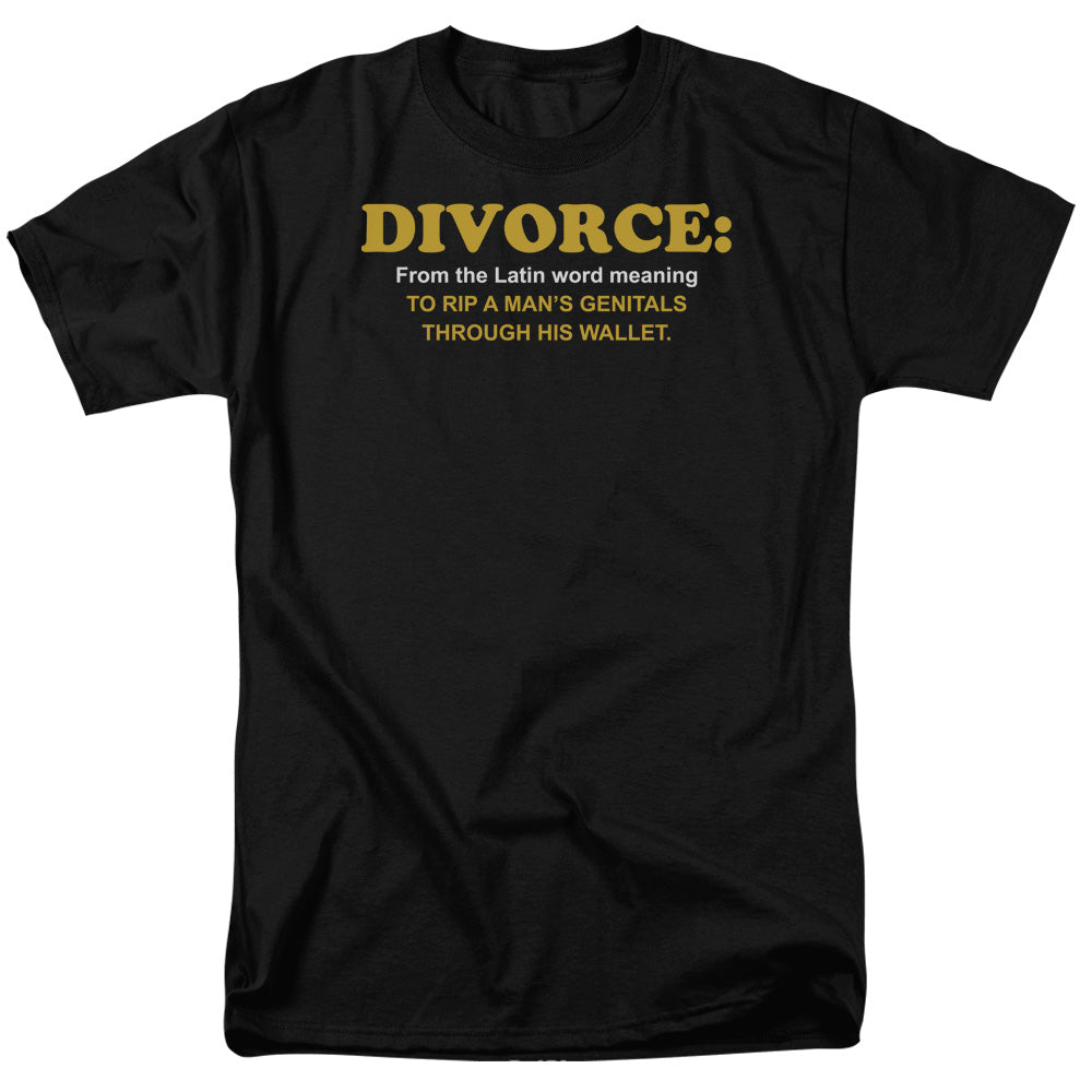 AN OFFCIALLY LICENSED DIVORCE DIVORCE MEN'S REGULAR FIT T-SHIRT BLACK