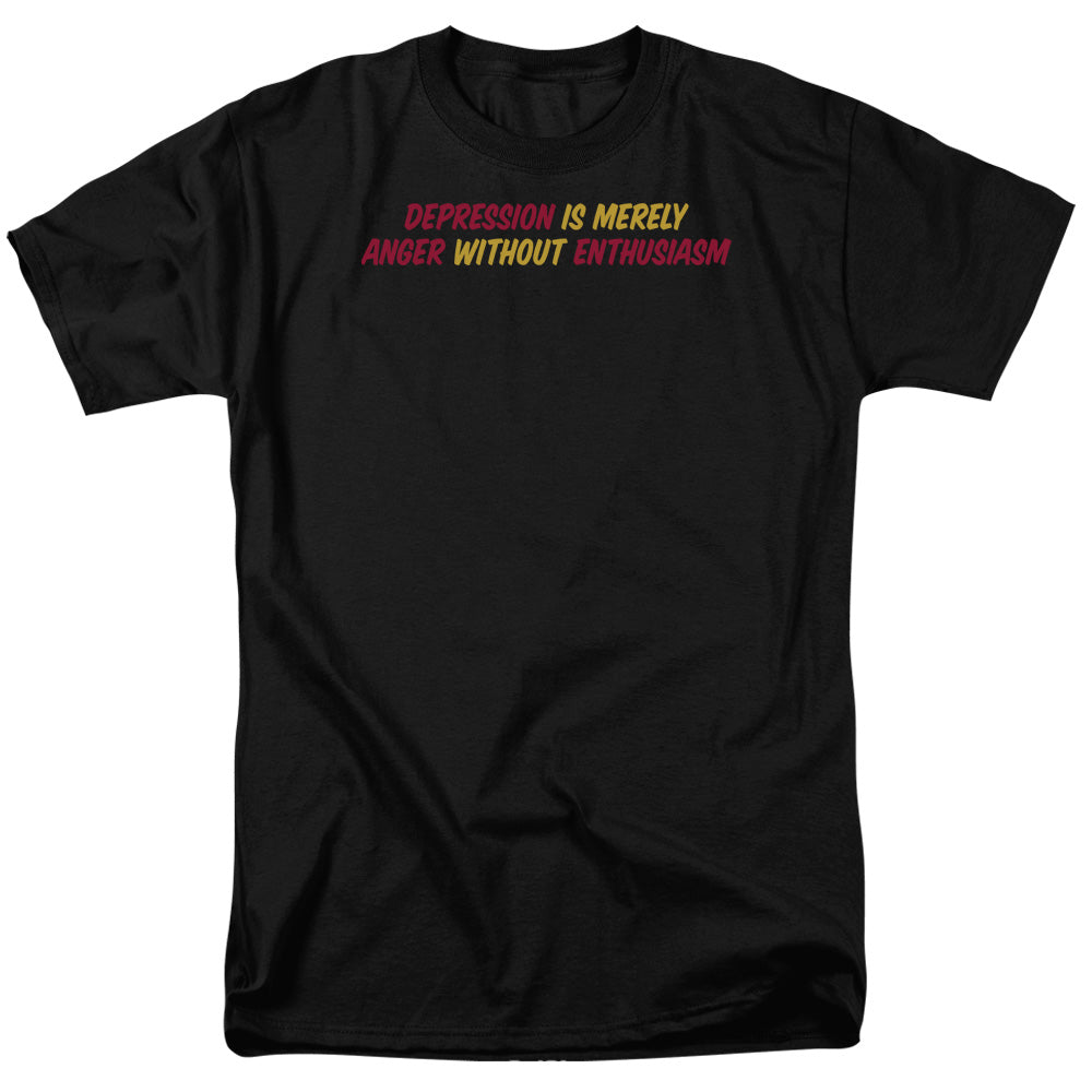 AN OFFCIALLY LICENSED ANER WITHOUT ENTHUSIASM ANER WITHOUT ENTHUSIASM MEN'S REGULAR FIT T-SHIRT BLACK