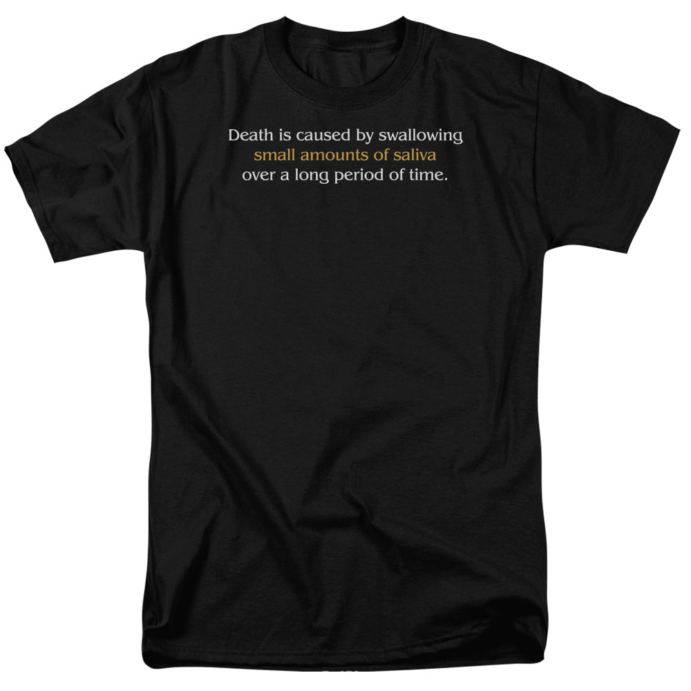 AN OFFCIALLY LICENSED DEATH CAUSED BY SALIVA DEATH CAUSED BY SALIVA MEN'S REGULAR FIT T-SHIRT BLACK