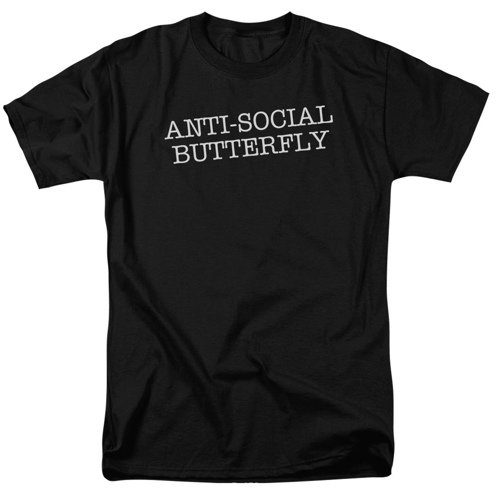 AN OFFCIALLY LICENSED ANTISOCIAL BUTTERFLY ANTISOCIAL BUTTERFLY MEN'S REGULAR FIT T-SHIRT BLACK
