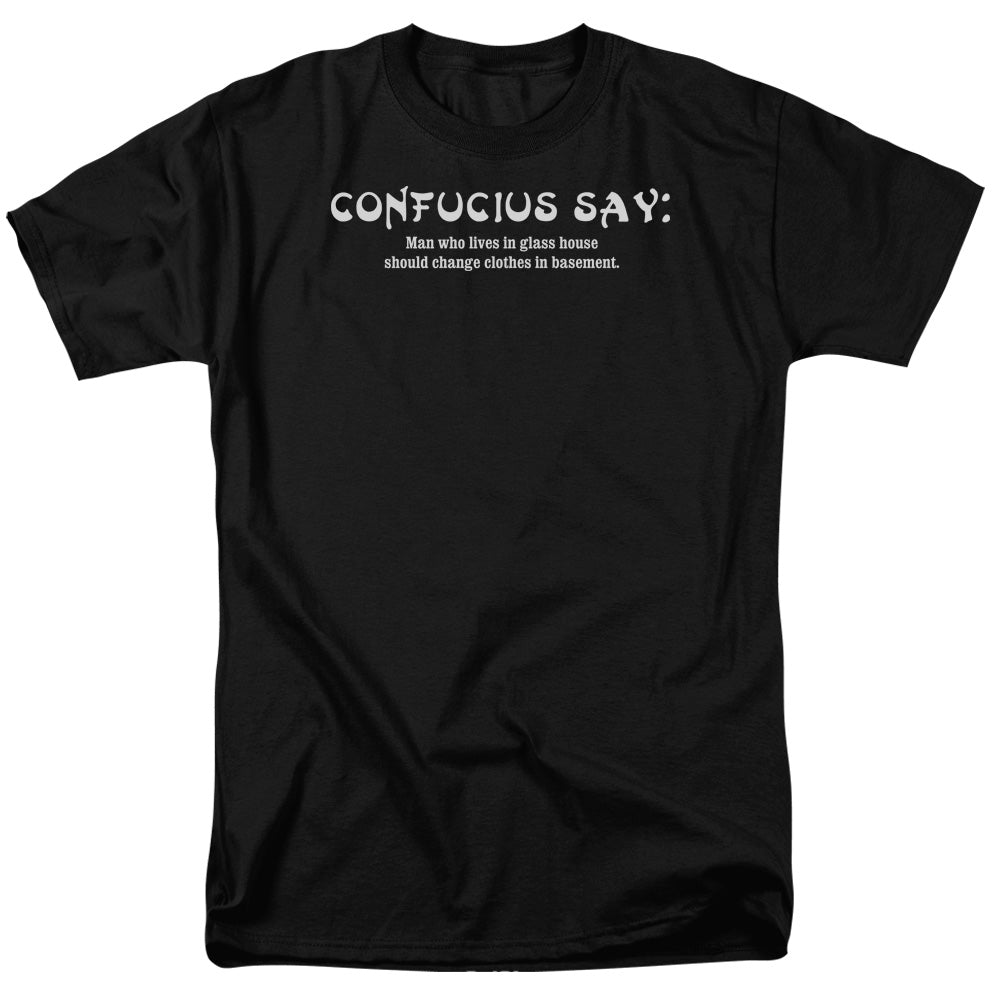 AN OFFCIALLY LICENSED CONFUCIUS CONFUCIUS MEN'S REGULAR FIT T-SHIRT BLACK
