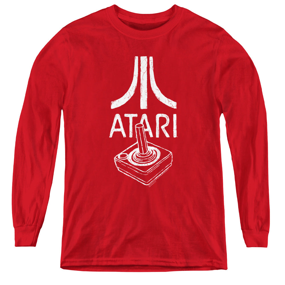 AN OFFCIALLY LICENSED ATARI JOYSTICK LOGO YOUTH LONG SLEEVE T-SHIRT RED