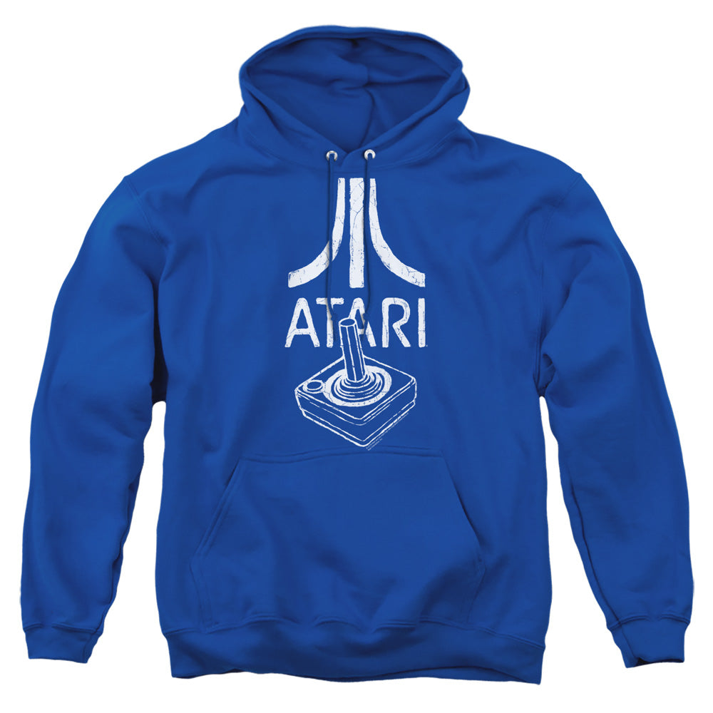 AN OFFCIALLY LICENSED ATARI JOYSTICK LOGO ADULT UNISEX PULLOVER HOODIE ROYAL