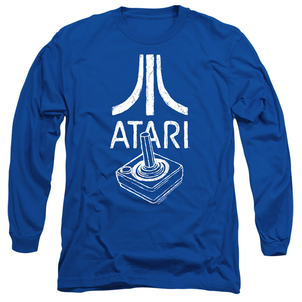 AN OFFCIALLY LICENSED ATARI JOYSTICK LOGO MEN'S LONG SLEEVE T-SHIRT ROYAL