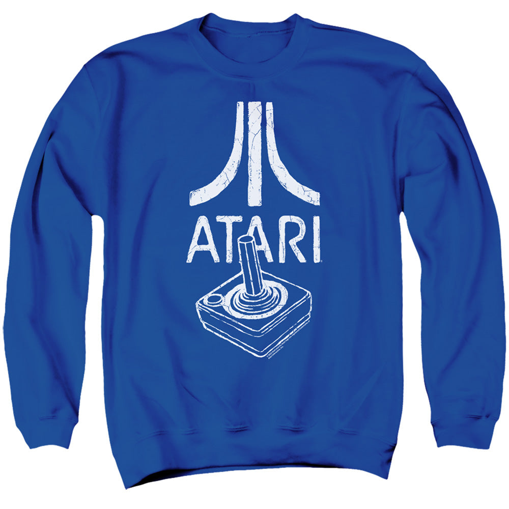 AN OFFCIALLY LICENSED ATARI JOYSTICK LOGO ADULT UNISEX CREWNECK SWEATSHIRT ROYAL