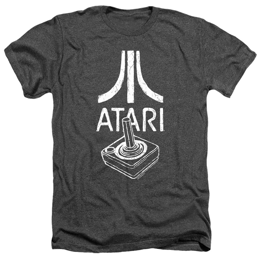 AN OFFCIALLY LICENSED ATARI JOYSTICK LOGO MEN'S HEATHER T-SHIRT CHARCOAL