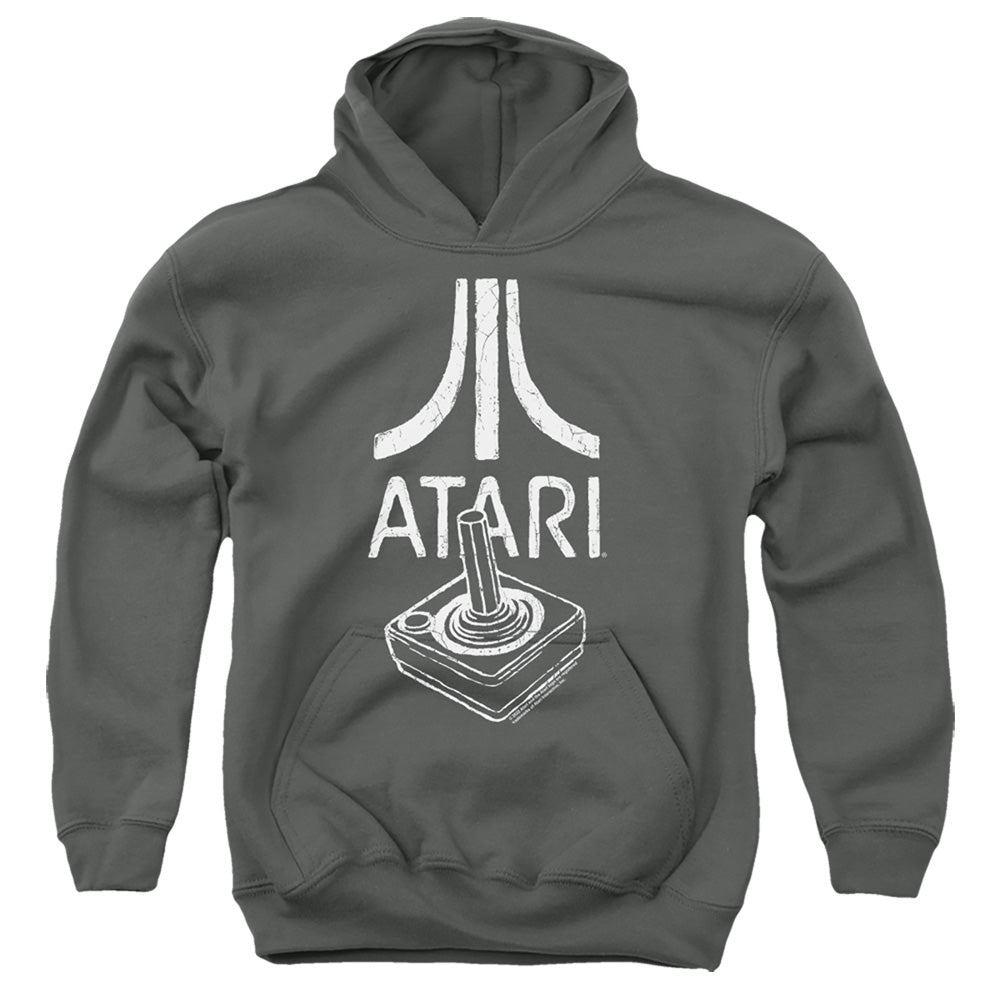 AN OFFCIALLY LICENSED ATARI JOYSTICK LOGO YOUTH HOODIE CHARCOAL