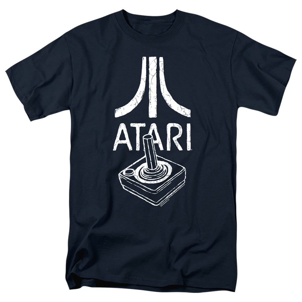 AN OFFCIALLY LICENSED ATARI JOYSTICK LOGO MEN'S REGULAR FIT T-SHIRT NAVY