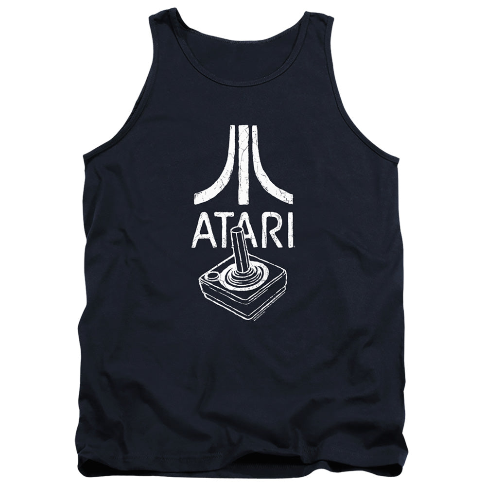 AN OFFCIALLY LICENSED ATARI JOYSTICK LOGO ADULT UNISEX TANK TOP NAVY