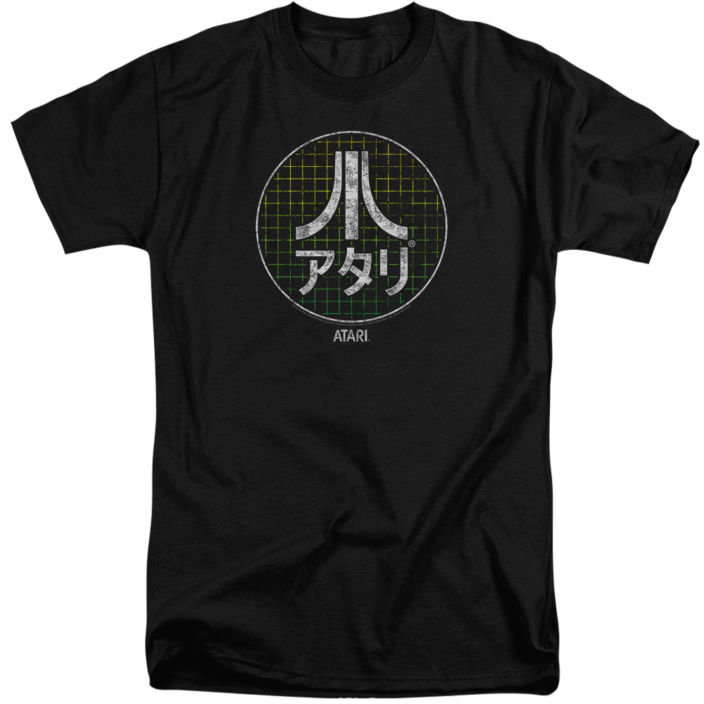 AN OFFCIALLY LICENSED ATARI JAPANESE GRID MEN'S TALL FIT T-SHIRT BLACK