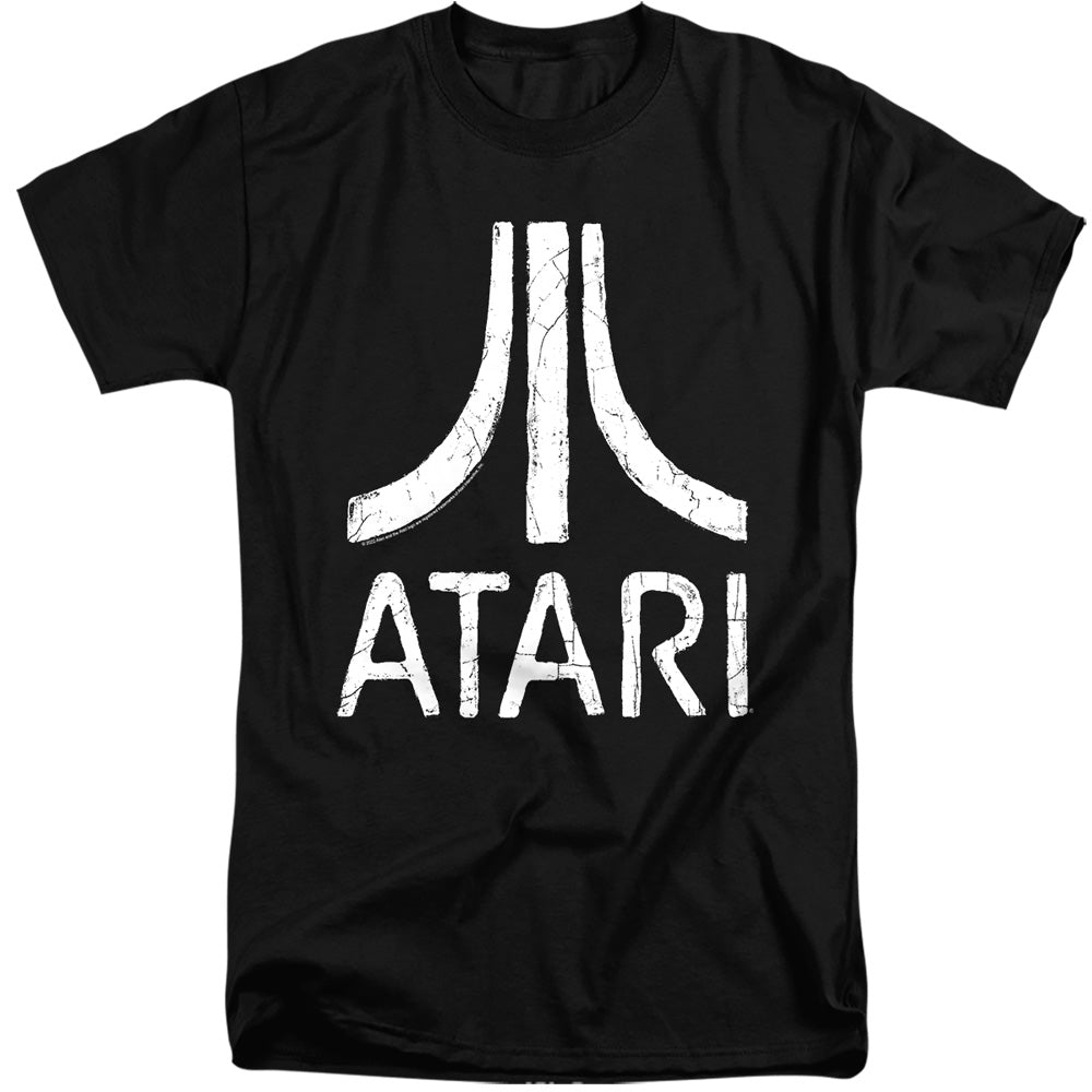 AN OFFCIALLY LICENSED ATARI ROUGH LOGO MEN'S TALL FIT T-SHIRT BLACK