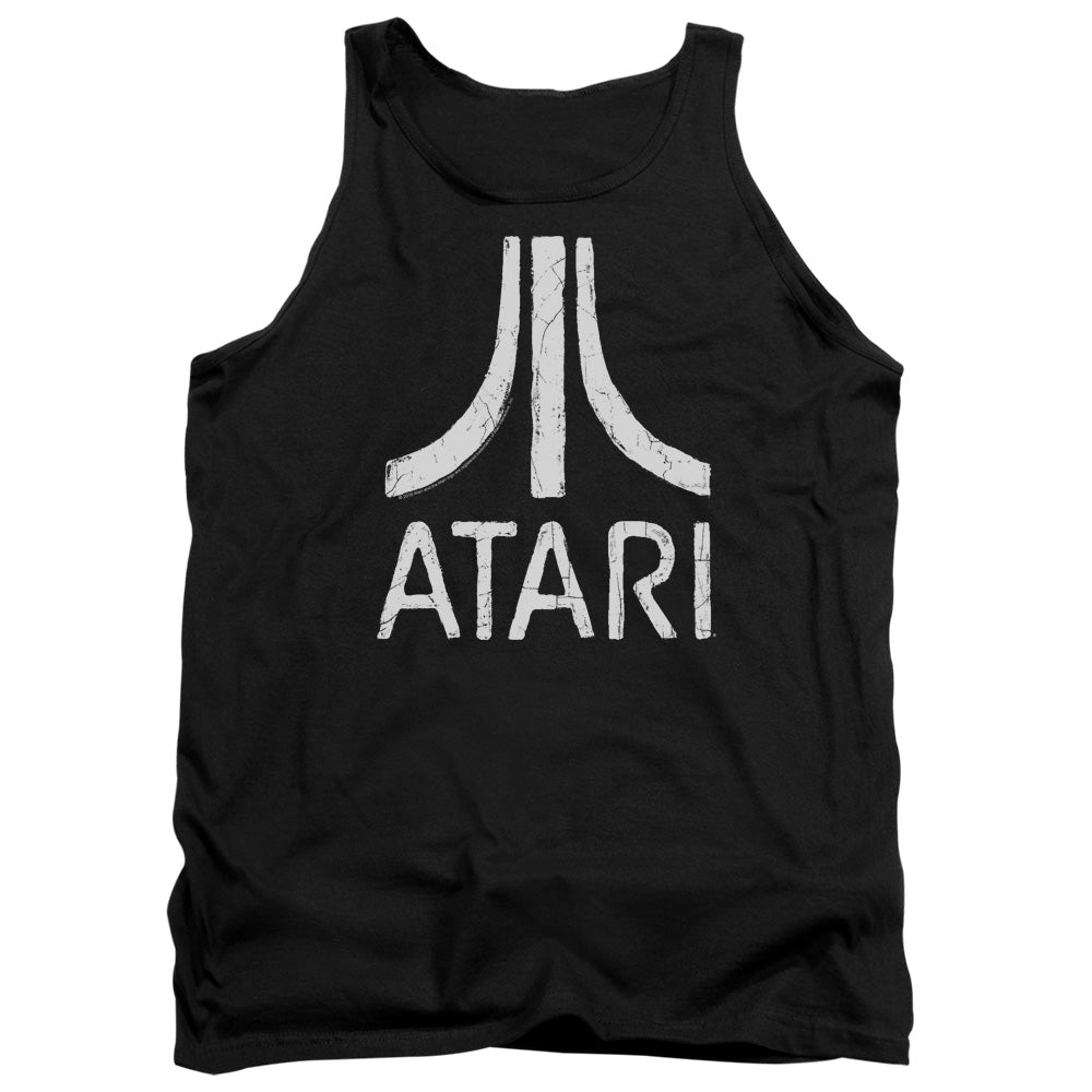 AN OFFCIALLY LICENSED ATARI ROUGH LOGO ADULT UNISEX TANK TOP BLACK