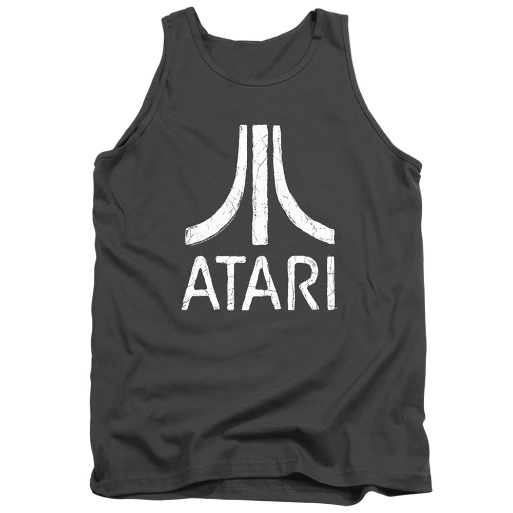 AN OFFCIALLY LICENSED ATARI ROUGH LOGO ADULT UNISEX TANK TOP CHARCOAL