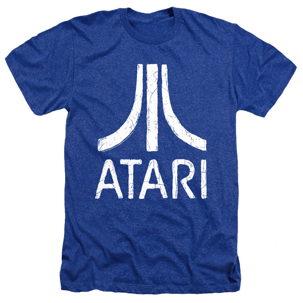 AN OFFCIALLY LICENSED ATARI ROUGH LOGO MEN'S HEATHER T-SHIRT ROYAL