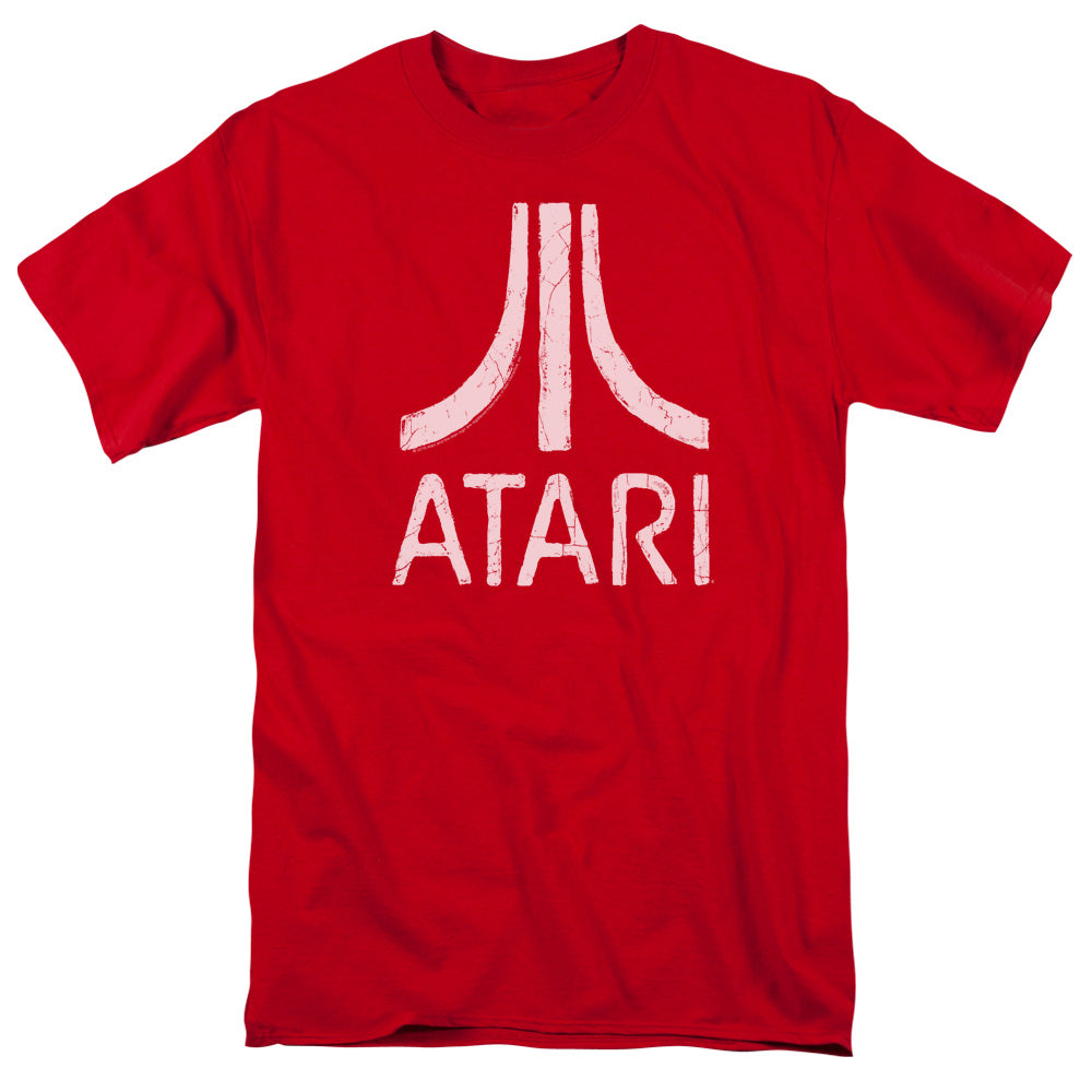 AN OFFCIALLY LICENSED ATARI ROUGH LOGO MEN'S REGULAR FIT T-SHIRT RED