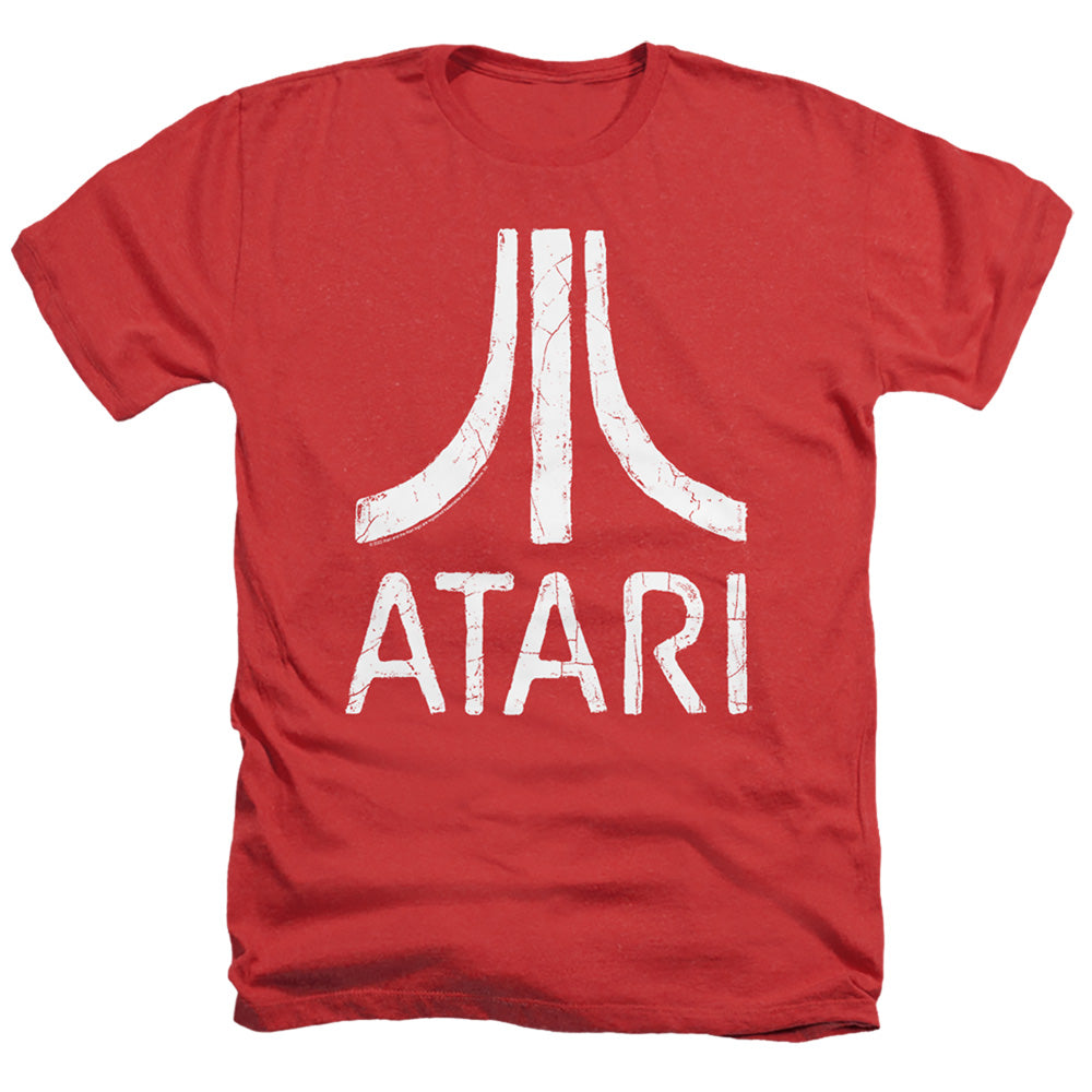 AN OFFCIALLY LICENSED ATARI ROUGH LOGO MEN'S HEATHER T-SHIRT RED