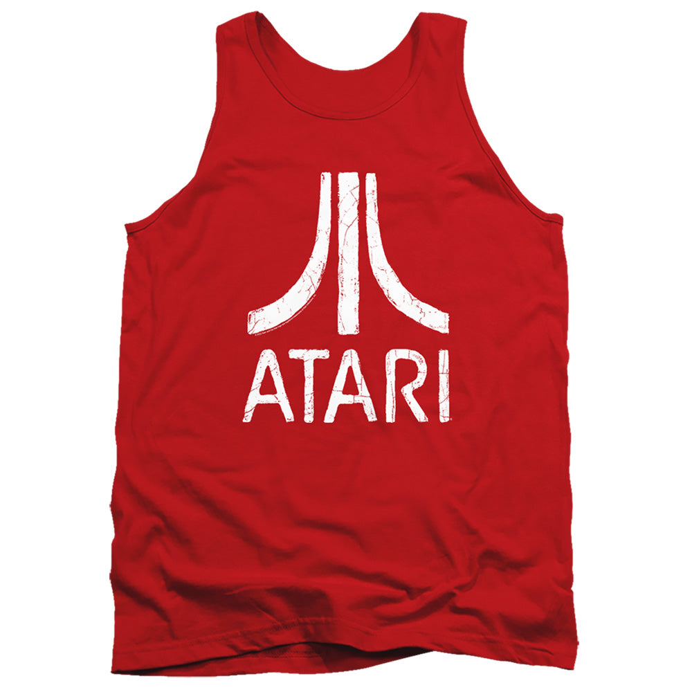 AN OFFCIALLY LICENSED ATARI ROUGH LOGO ADULT UNISEX TANK TOP RED