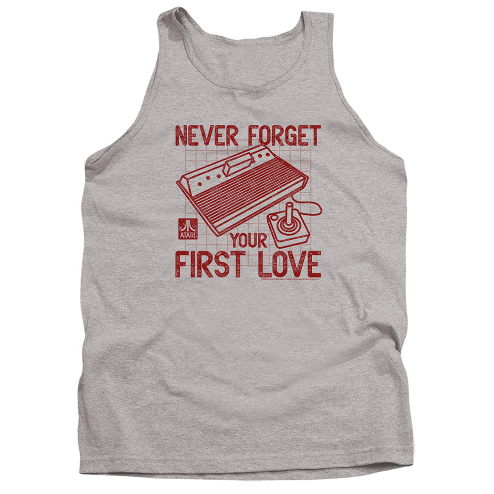 AN OFFCIALLY LICENSED ATARI FIRST LOVE ADULT UNISEX TANK TOP ATHLETIC HEATHER