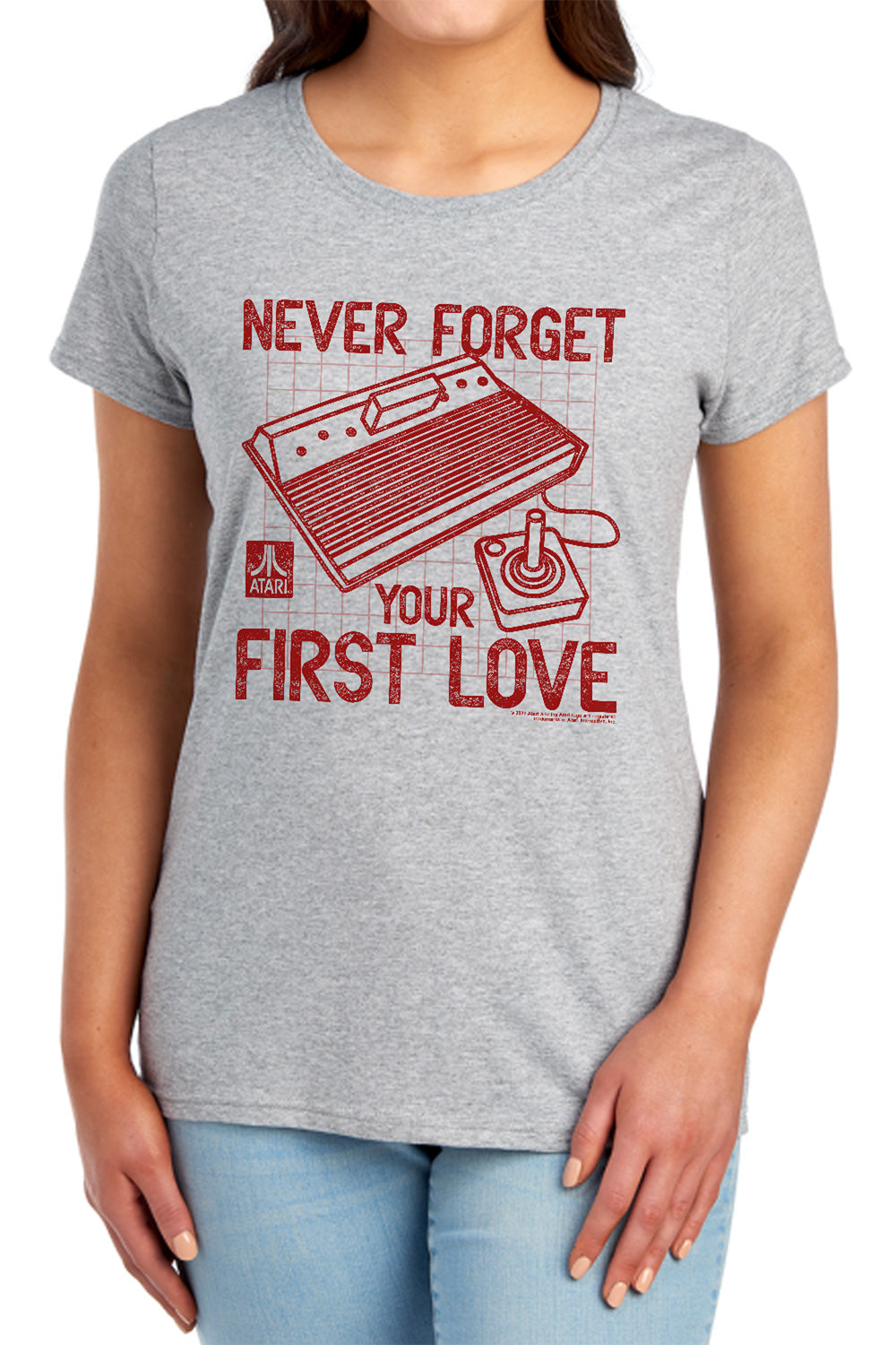 AN OFFCIALLY LICENSED ATARI FIRST LOVE WOMEN'S REGULAR FIT T-SHIRT ATHLETIC HEATHER