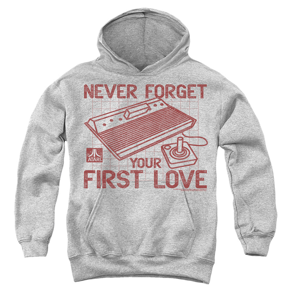 AN OFFCIALLY LICENSED ATARI FIRST LOVE YOUTH HOODIE ATHLETIC HEATHER