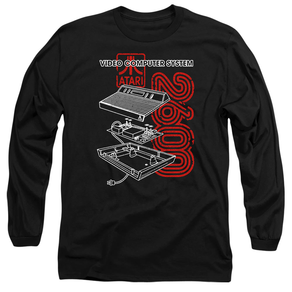 AN OFFCIALLY LICENSED ATARI 2600 MEN'S LONG SLEEVE T-SHIRT BLACK