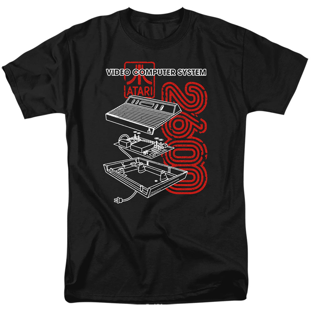 AN OFFCIALLY LICENSED ATARI 2600 MEN'S REGULAR FIT T-SHIRT BLACK