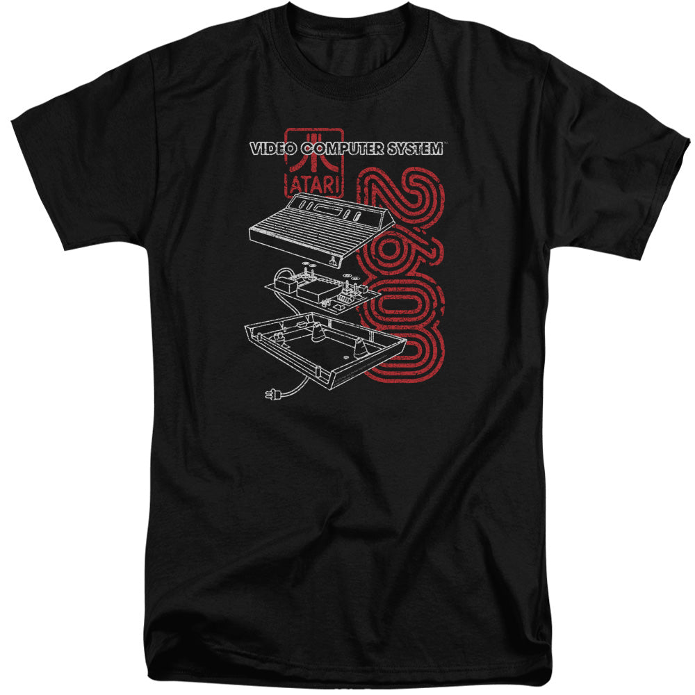 AN OFFCIALLY LICENSED ATARI 2600 MEN'S TALL FIT T-SHIRT BLACK