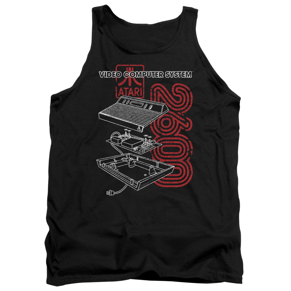 AN OFFCIALLY LICENSED ATARI 2600 ADULT UNISEX TANK TOP BLACK