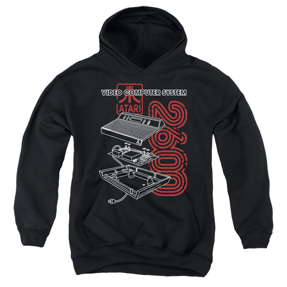 AN OFFCIALLY LICENSED ATARI 2600 YOUTH HOODIE BLACK