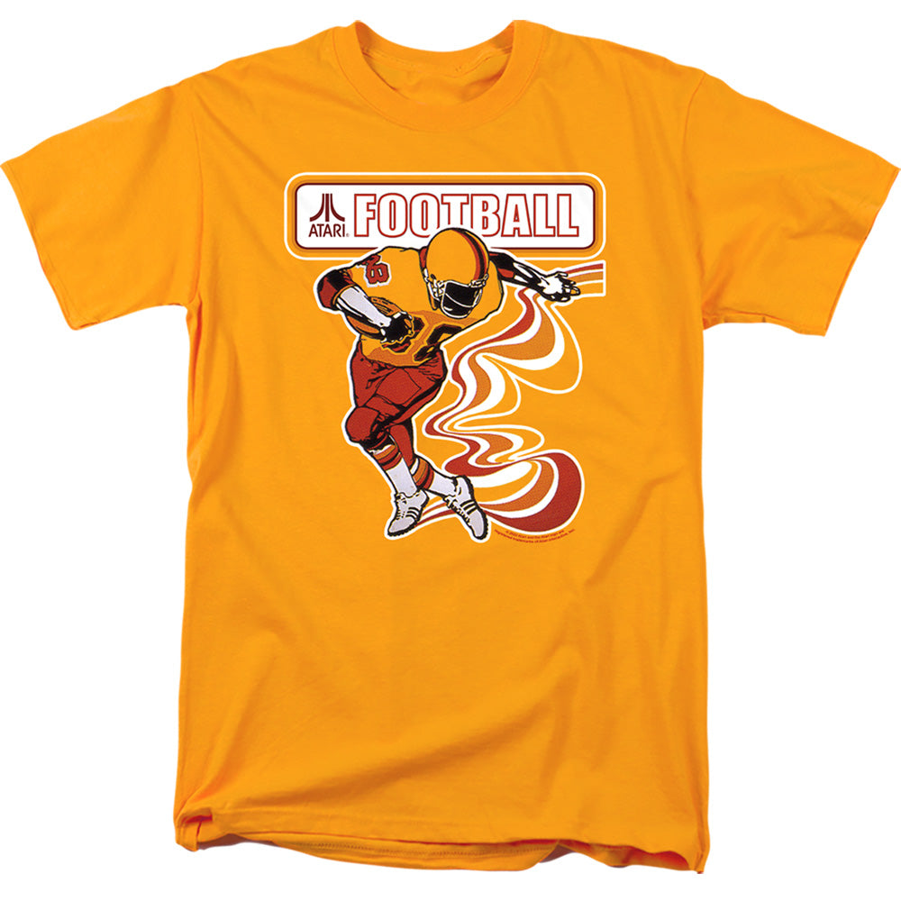 AN OFFCIALLY LICENSED ATARI FOOTBALL PLAYER MEN'S REGULAR FIT T-SHIRT GOLD