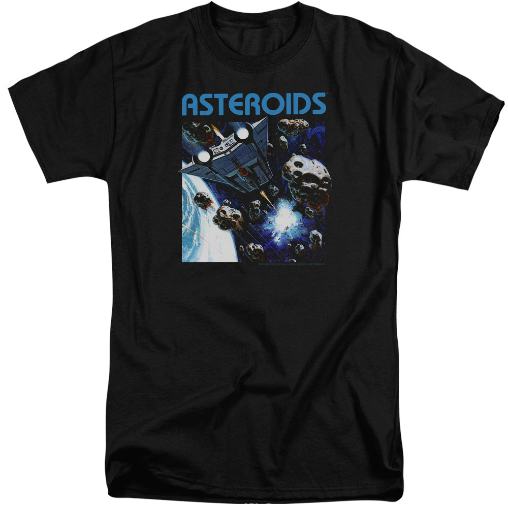 AN OFFCIALLY LICENSED ATARI 2600 ASTEROIDS MEN'S TALL FIT T-SHIRT BLACK